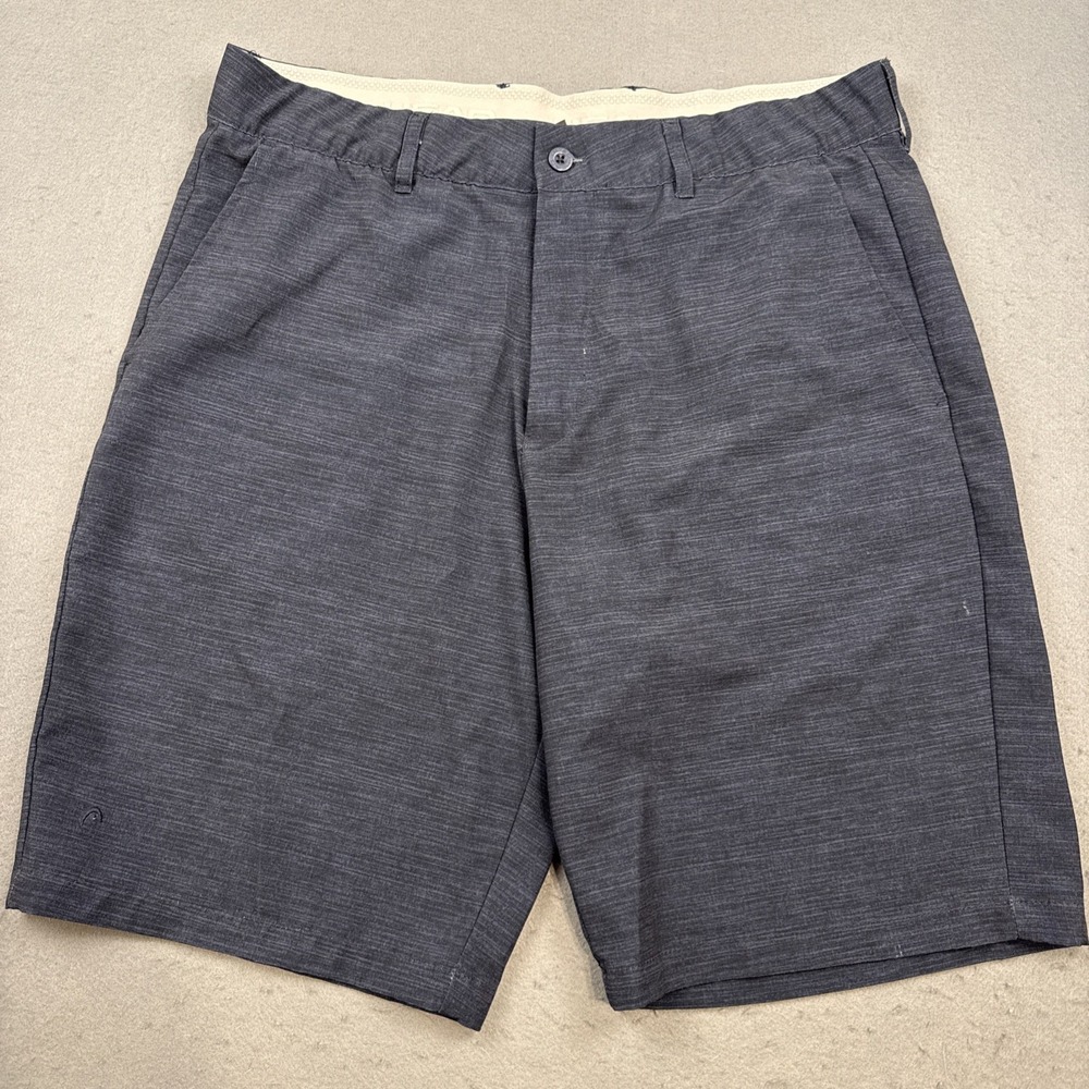 HEAD Mens Shorts  Size 34" x 9" Navy GRAY Golf Shorts Slash Pockets Flat